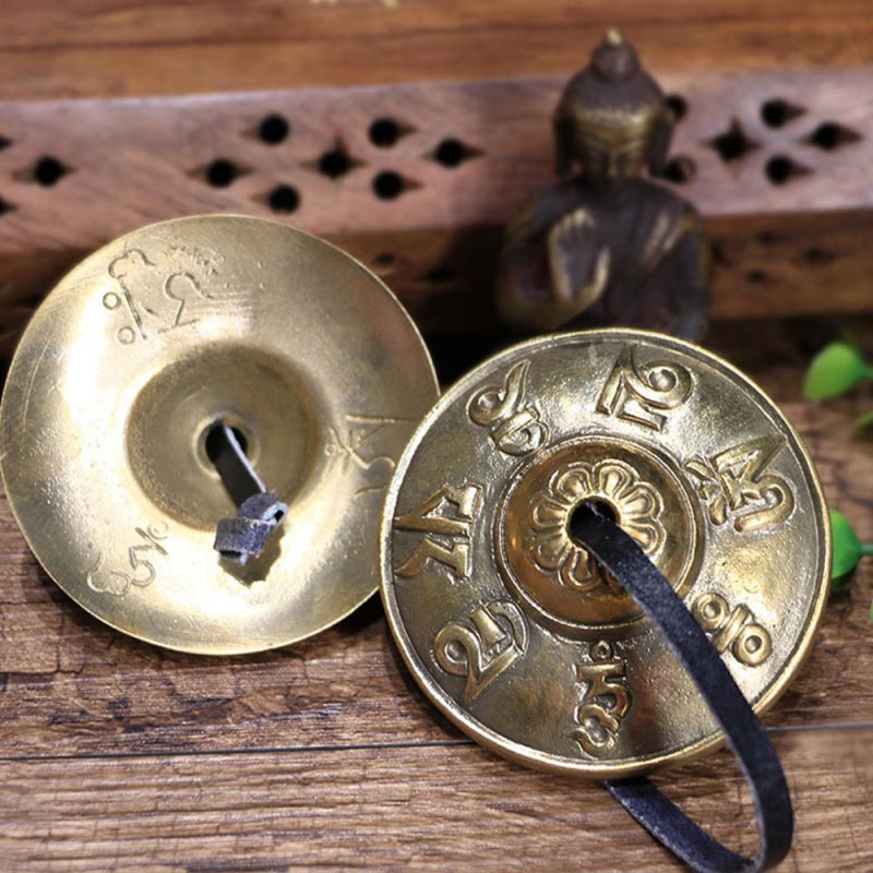 Chuông Cymbals Bằng Đồng Thau Phong Cách Phật Giáo Tây Tạng Thiền Tây Tạng