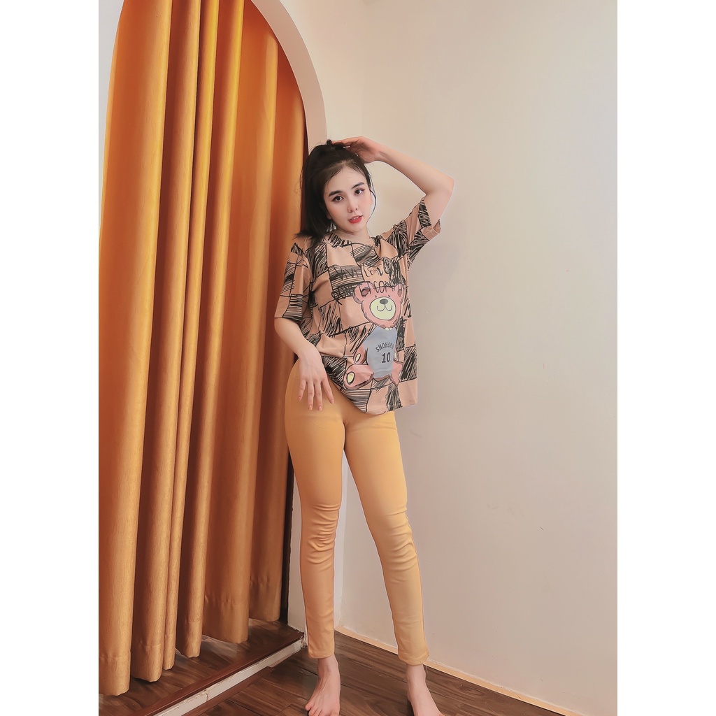 Quần Legging Dài Có Túi Vải Thun Cotton Borip Độ Dài Vừa Ngang Mắt Cá Chân Có Size Phù Hợp Cân Nặng 45kg-62kg