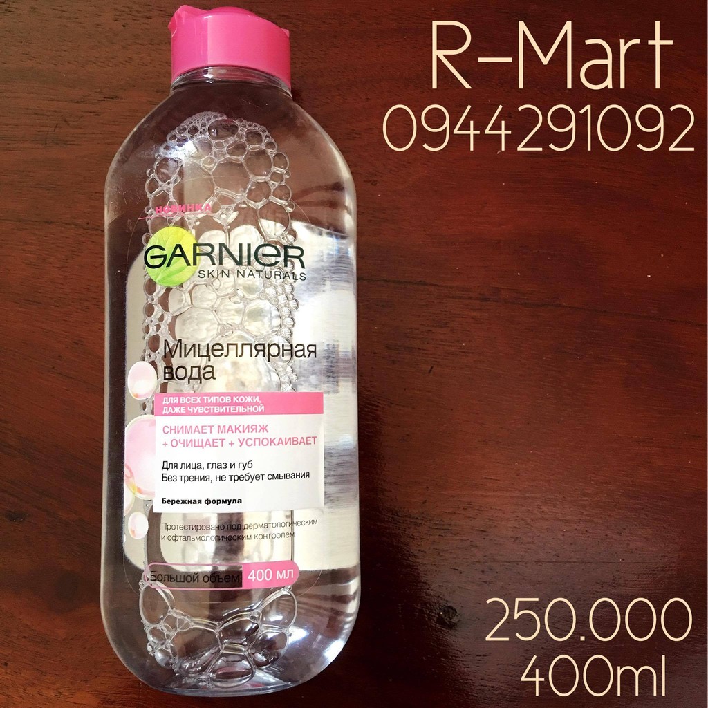 Nước tẩy trang GARNIER 400ml - màu hồng cho mọi loại da