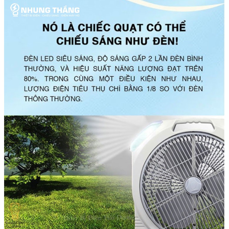 Quạt Tích Điện Tiross TS9173 - 2 Tốc Độ Gió - Công Suất 30w - Tích Hợp Đèn Led - Sử Dụng 2 Ác Quy 6v - Bảo Hành 12 Tháng