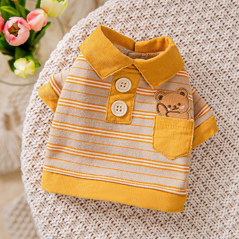 DP221 - Áo thun Polo xịn đính nút cho chó mèo, quần áo thú cưng