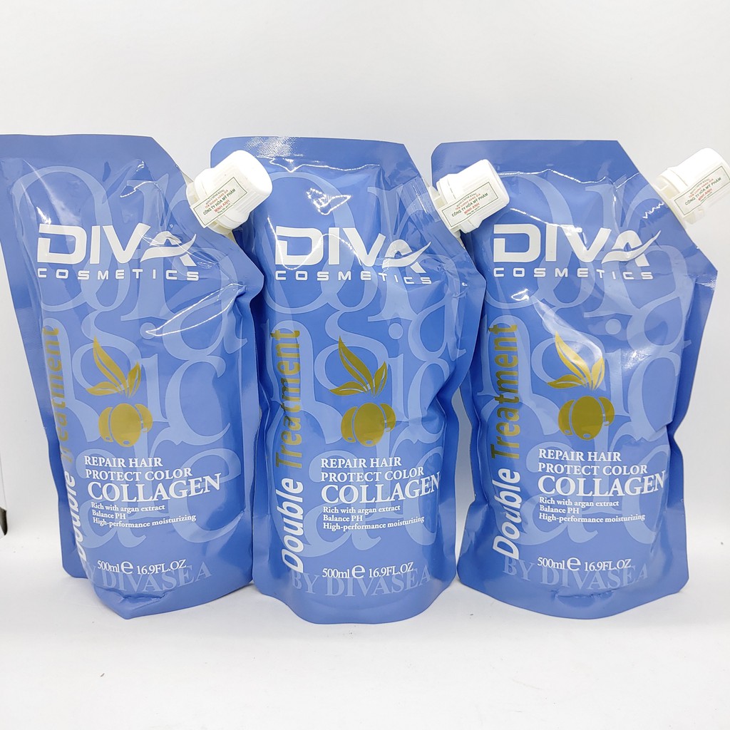 Hấp Phủ Lụa Diva Collagen- Phục Hồi Tóc Hư Tổn 500ML