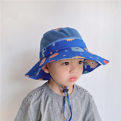 Mũ tai bèo chống nắng thoáng khí in họa tiết hoạt hình cho bé