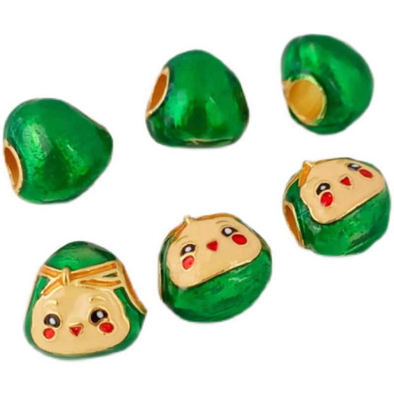 Vòng Tay Chuỗi Hạt Tự Làm Màu Sắc Nổi Bật Với Lỗ Lớn Hình Bánh Bao/Rồng/Rồng Màu Vàng Cát Cổ Điển DIY