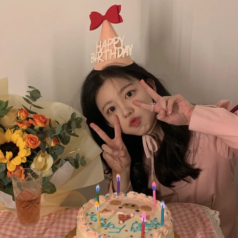Mũ dự tiệc sinh nhật đính chữ Happy Birthday trang trí tiệc sáng tạo cho bé gái