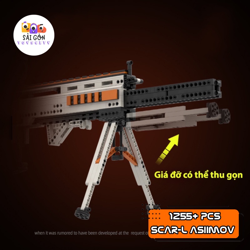 Đồ Chơi Lắp Ráp Rèn Luyện Trí Tuệ Mô Hình CSGO PUBG Súng Scar-L Asiimov Cực Hot Trong PUBG Với 1255+ PCS - MOC Kevin183