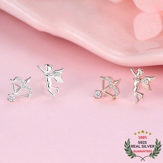Bông Tai Bạc S925 Mũi Tên & Thần Tinh Yêu Cupid Ngọt Ngào Xinh Xắn | Khuyên Tai Nữ Trang Sức Bạc Thời Trang