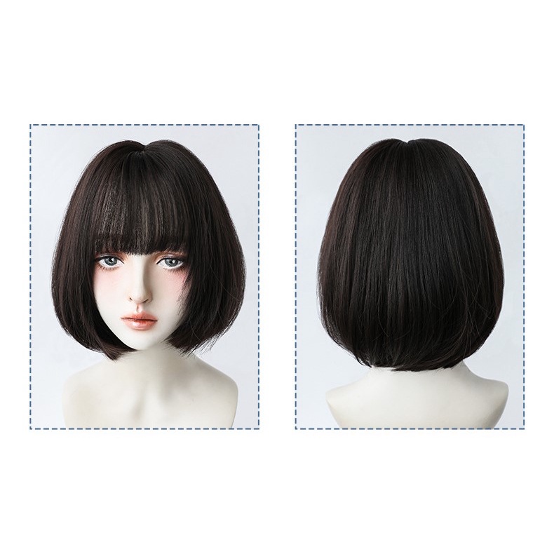 Bộ Tóc Giả Nguyên Đầu Nữ Thẳng Ngắn 31cm Hàn Quốc NAMI HAIR D124