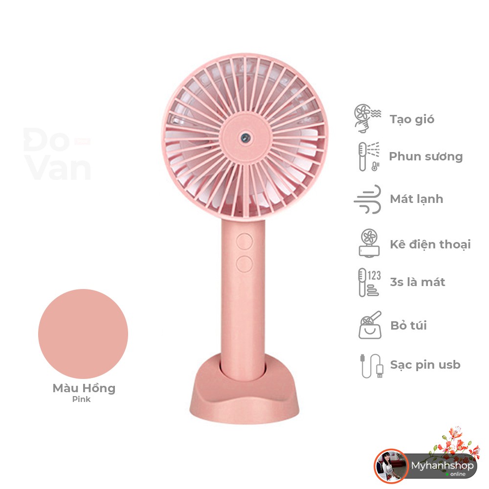 [Mã ELFLASH5 giảm 20K đơn 50K] quạt mini phun sương cầm tay pin 1800mA sạc usb chân đế để điện thoại - nhỏ gọn tiện dụng | BigBuy360 - bigbuy360.vn