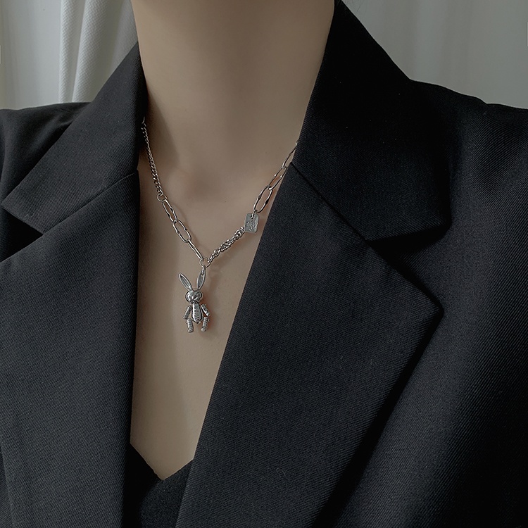 Dây chuyền mặt thỏ phong cách Hàn Quốc hiphop sành điệu