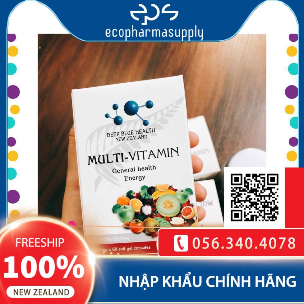 Viên Vitamin tổng hợp MultiVitamin Deep Blue Health (60v) | Thế Giới Skin Care