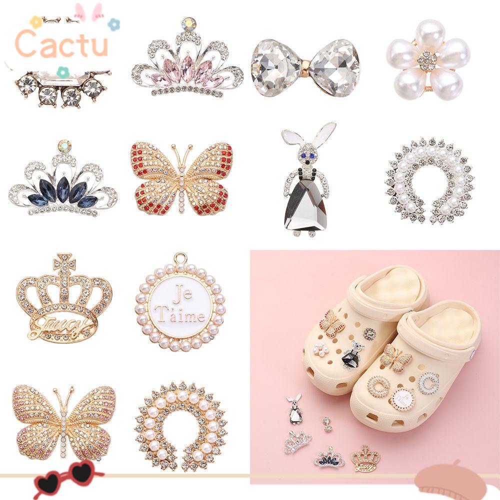 Vật Liệu Trang Trí Bằng Chất Liệu PVC Lấp Lánh|Phụ Kiện Trang Trí Vòng Tay/Vòng Tay/Dây Giày DIY Đính Đá Và Ngọc Trai Nhân Tạo Xinh Xắn