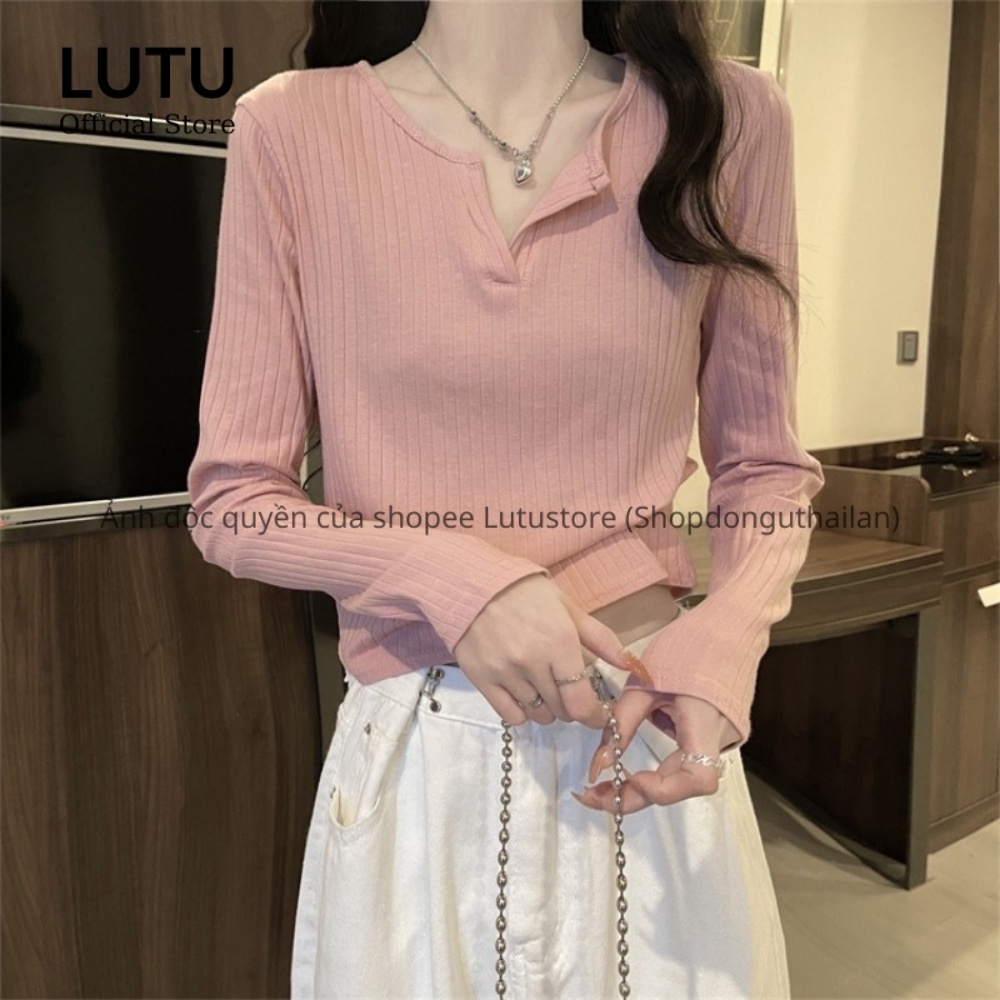 [Mã FAMARAL2 giảm 10K đơn 50K] Áo Len Croptop Dài Tay Chất Len Gân Mềm Mịn Phong Cách Hàn Quốc