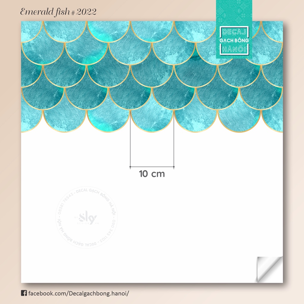Decal nhựa dán bếp họa tiết vảy cá chịu nhiệt, chống dầu mỡ, dễ dàng vệ sinh #Hàng_cao_cấp