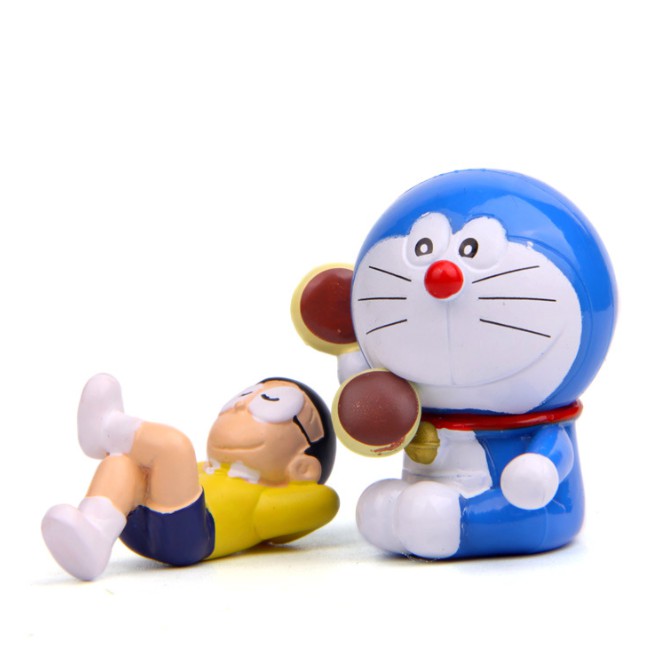 Mô hình Nobita lười biếng nằm ngủ và mèo Doraemon ăn bánh rán quen thuộc (bán riêng từng mẫu)