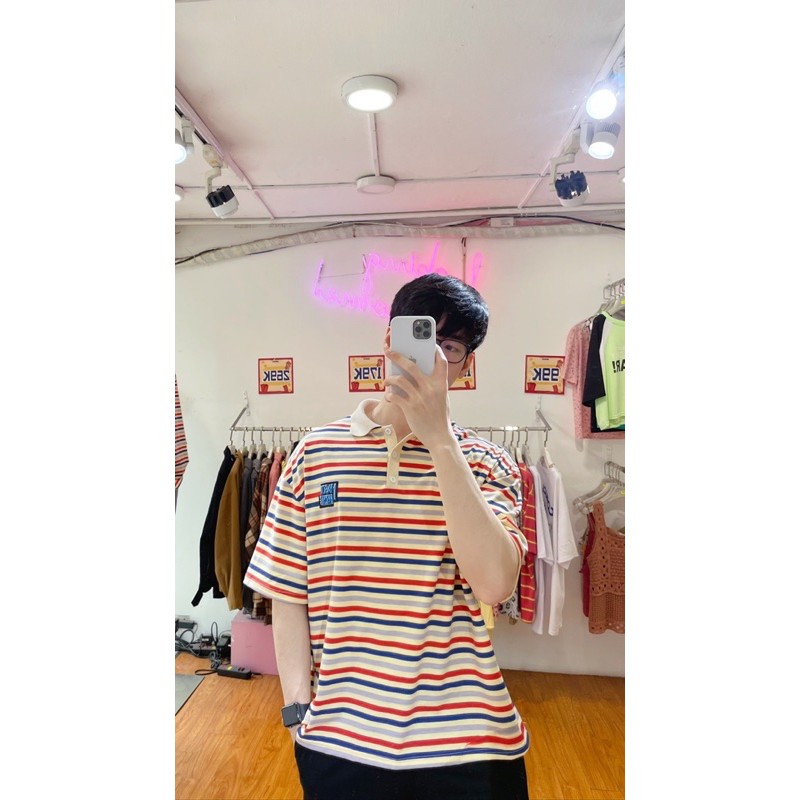 Áo thun polo kẻ tay lỡ MINION CLOTHING phông Unisex nam nữ tee oversize form rộng pull Ulzzang Hàn Quốc vải mềm A2718 | BigBuy360 - bigbuy360.vn