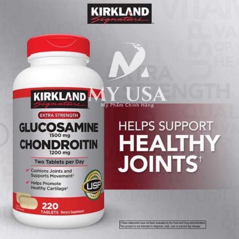 Viên uống bổ khớp❤️ Viên uống Glucosamine 1500mg & chondroitin 1200mg 220 viên - Glucosamin Kirkland