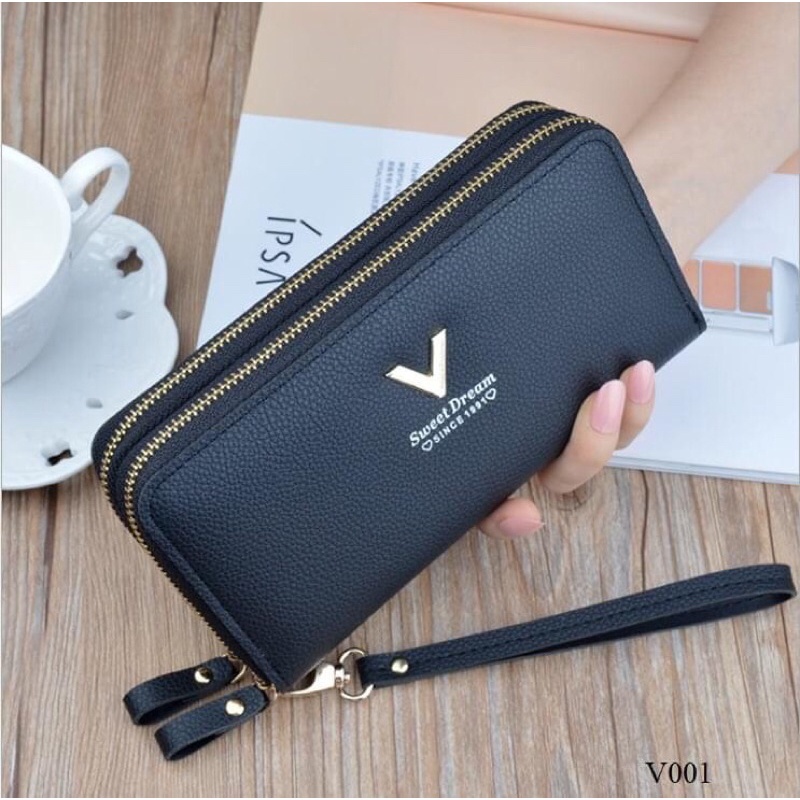 Ví dài cầm tay 2 khoá kéo V