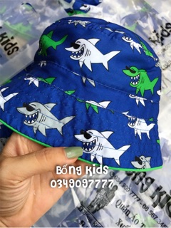 Mũ Bucket Bé Trai Cá Mâp 2 Mặt