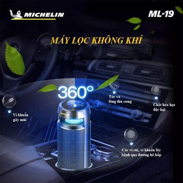 Máy lọc không khí và khử mùi xe ô tô Michelin ML-19