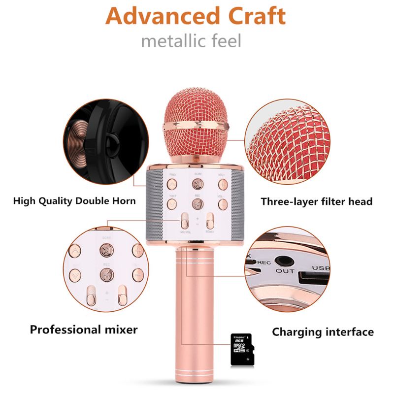 Loa KTV Cầm Tay Có Đèn LED Và Chức Năng Ghi Âm Cho Trẻ Em