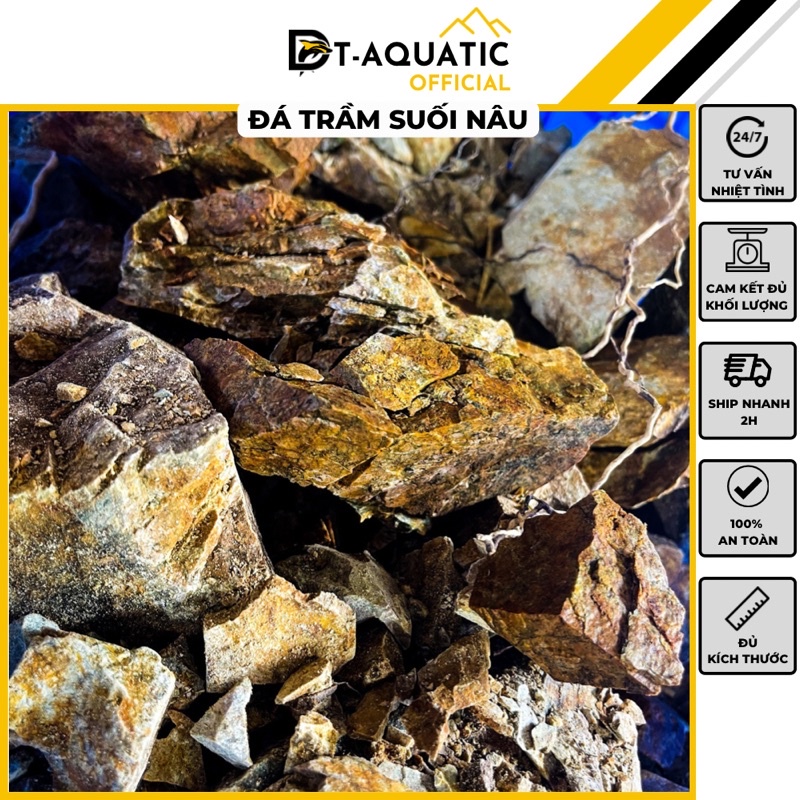 Đá Trầm Suối Nâu (1KG) Setup Bể Thuỷ Sinh,Tiểu Cảnh Bán Cạn, Trang Trí Bể Cá Cảnh