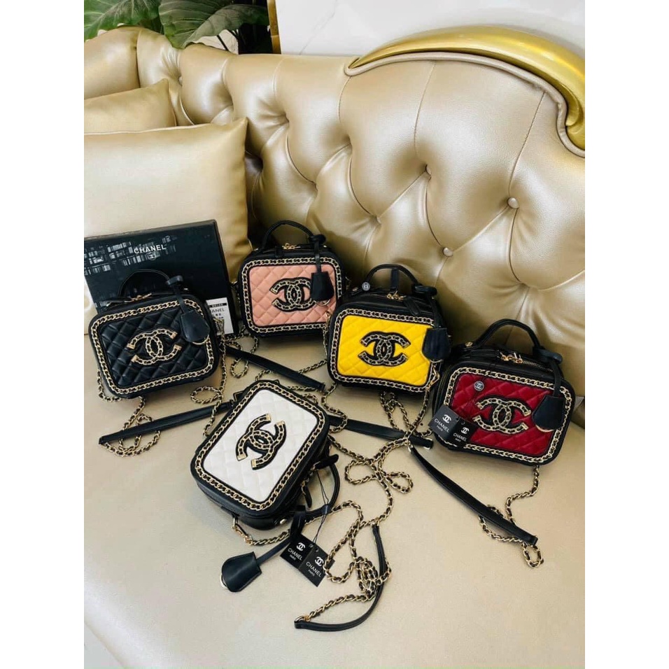 Túi Chanel cốp vuông Size 20x8x10 cm Màu sắc: hồng