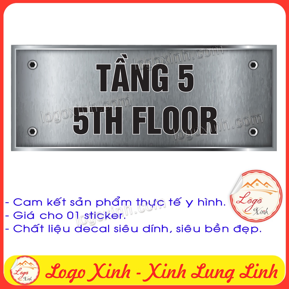 LOGO TEM STICKER BIỂN SỐ TẦNG DÙNG CHO TÒA NHÀ CHUNG CƯ, KHÁCH SẠN - NHẬN THIẾT KẾ THEO YÊU CẦU - SIÊU ĐẸP VÀ SANG TRỌNG