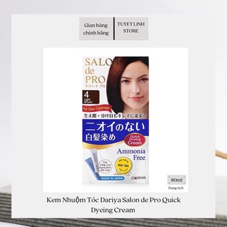 Thuốc Nhuộm Tóc Phủ Bạc Dariya Salon de Pro Quick Dyeing Cream (Vỏ Xanh & Men) (100% Japan)