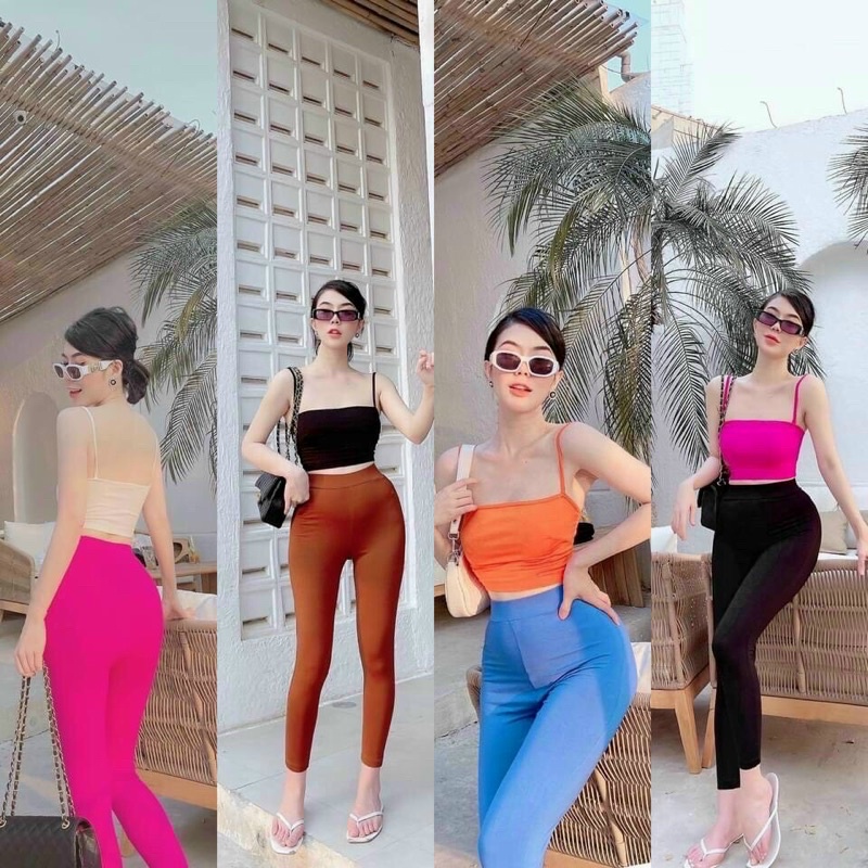 ÁO THUN 2 DÂY CROPTOP TÔN DÁNG MS55661