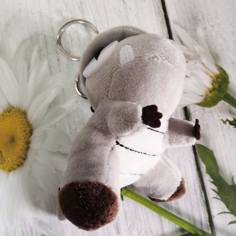 Móc khóa đính thú nhồi bông khủng long đáng yêu