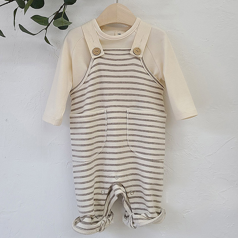 Áo liền quần tay dài sọc ngang cho bé trai & gái