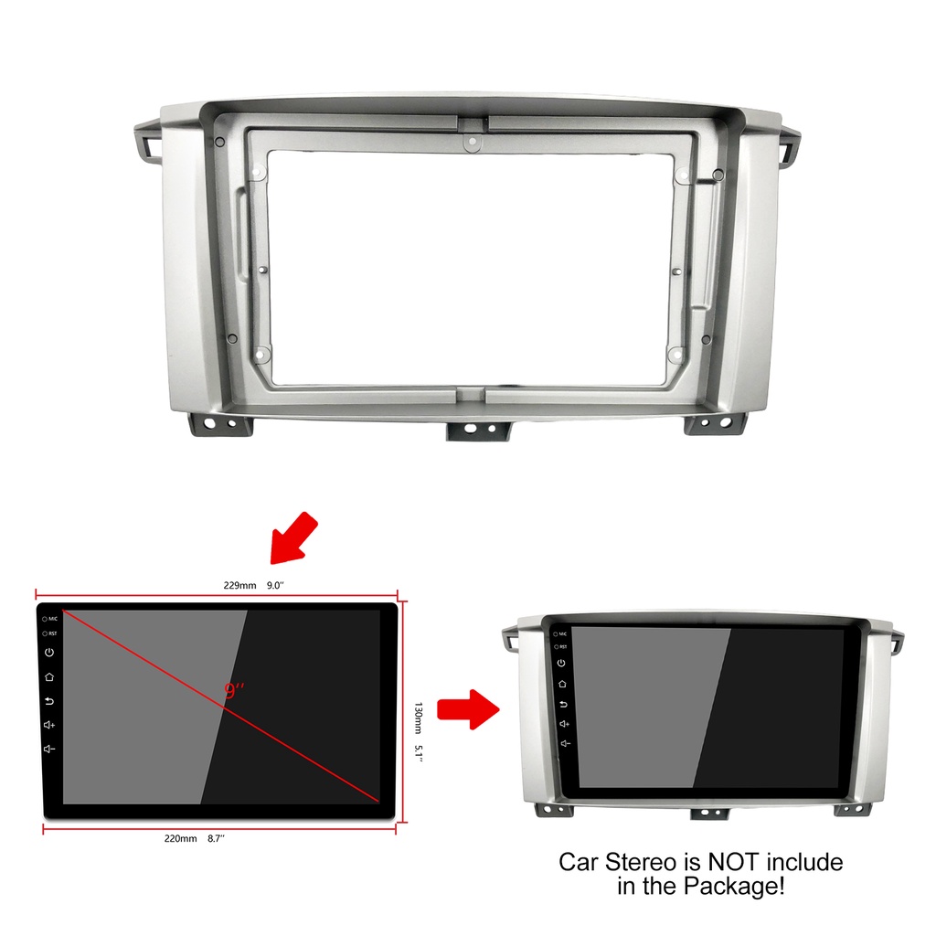 Khung Bảng Điều Khiển Radio 9 Inch Android MP5 2003-2008 TOYOTA LAND CRUISER 100 AC