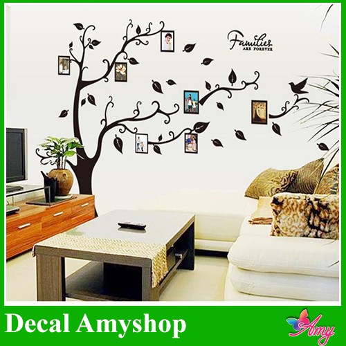 Decal dán tường ⚡ FREESHIP ⚡ Cây treo ảnh 4 size nhỏ - decal đẹp trang trí phòng khách - PVC vinyl cao cấp