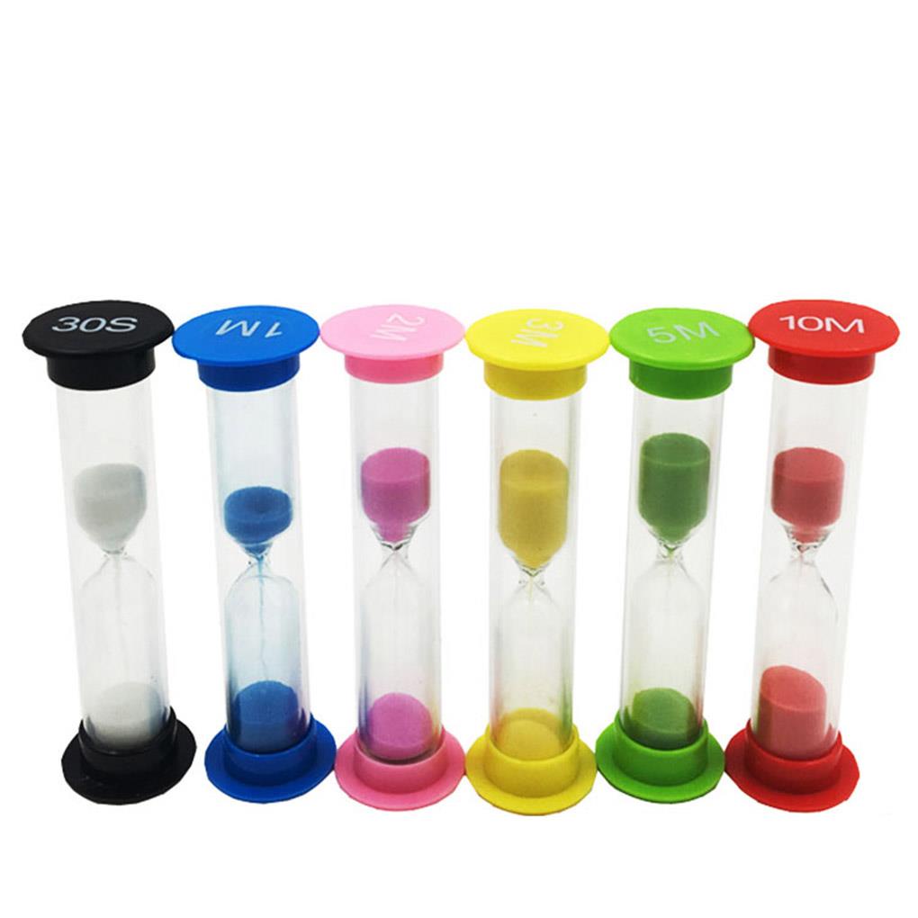 Bộ Đồng Hồ Cát Thủy Tinh Nhựa 30s 1 Phút 2 Phút 3 Phút 5 Phút 10 Phút Dùng Để Học Tập Cho Bé