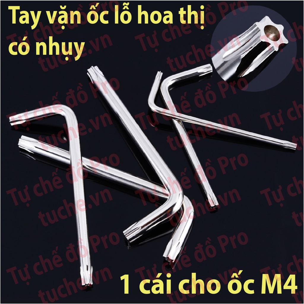 Ốc Vít Đầu Nấm M2M3M4M5M6 Lỗ Hoa Thị 6 cánh có nhụy - 304/316