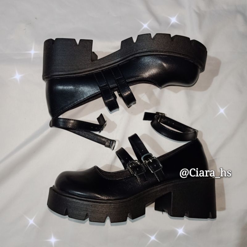 Giày Búp bê nữ sinh JK Nhật Bản quai cài đế cao dày đẹp 6cm