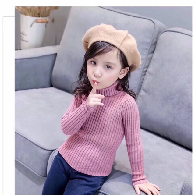 Áo len hồng bé gái
