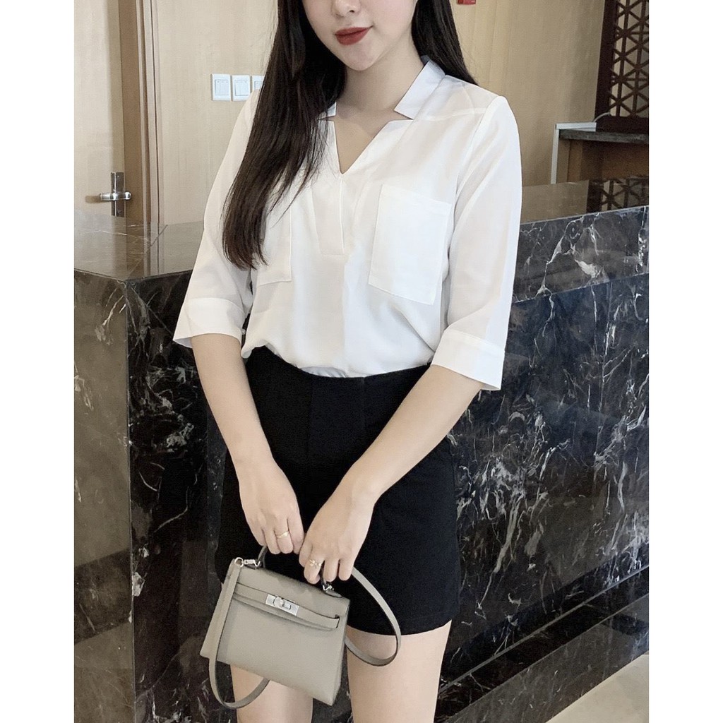 Áo Sơ Mi Nữ, Áo Nữ Công Sở, Áo Nữ Tay Cộc Siêu Xinh, Sơ mi kiểu