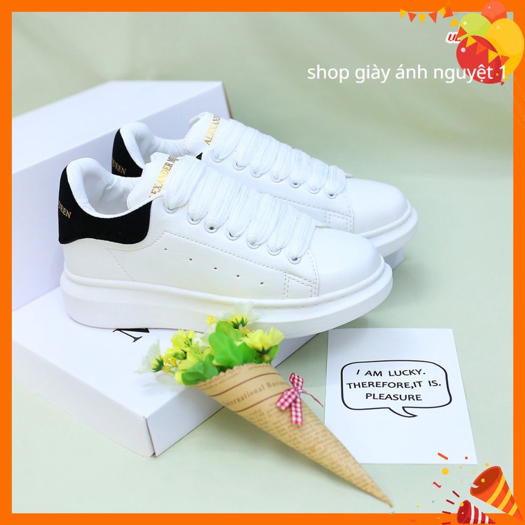 Giày MCQ ✅SALE sập giá✅Dây Bản To Độn Đế Gót Nhung,nỉ Sneaker nam nữ fuil boxbill cao cấp