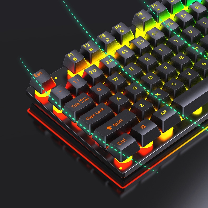 Bàn Phím Và Chuột Máy Tính LED RGB 104 phím bàn phím giả cơ LEAVEN D320 bộ bàn phím chuột