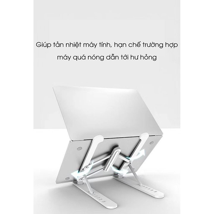 Giá đỡ laptop macbook, đế tản nhiệt laptop để bàn gấp gọn dễ dàng điều chỉnh độ cao hỗ trợ tản nhiệt