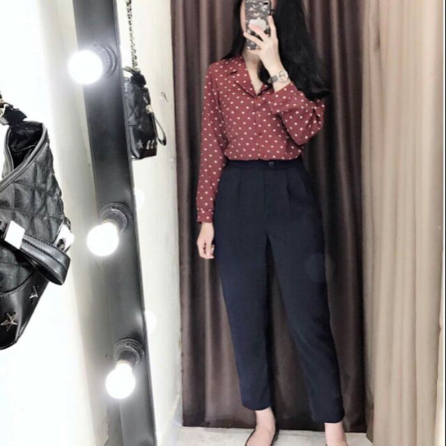 Quần baggy 1 cúc
