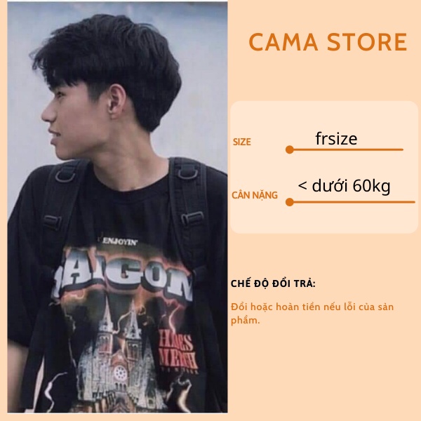 Áo thun unisex nữ tay lỡ form rộng in chữ sài gòn CaMa Store M279
