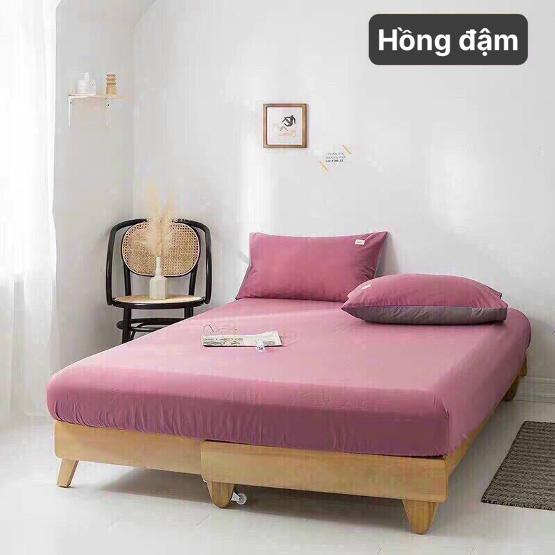 Bản Lẻ 2 Vỏ Gối Nằm - Hoặc 1 Ga Đệm Trơn, Chất Liệu Vải Cotton TC  _Shinbedding