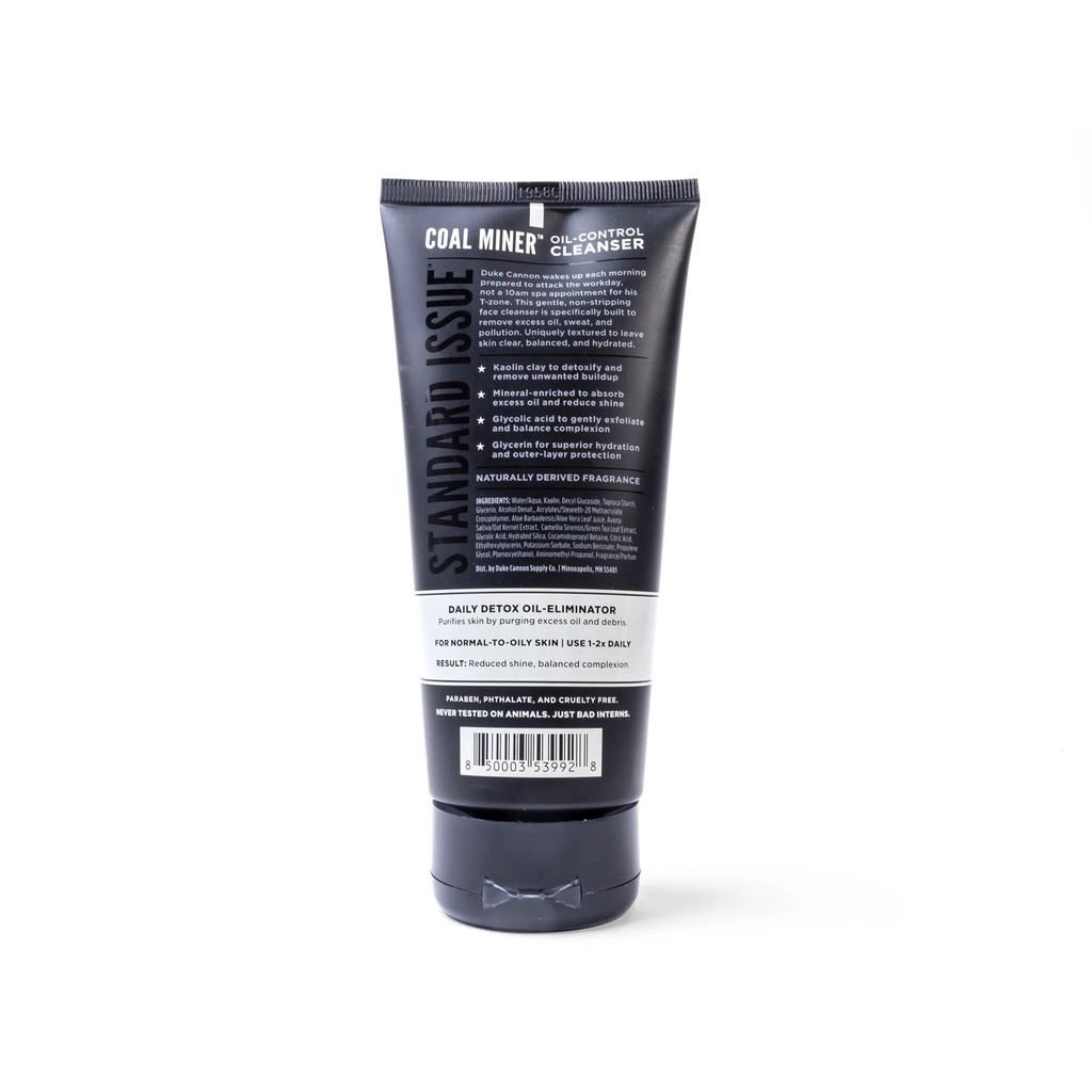 Sữa Rửa Mặt Da Dầu Cao Cấp Nam DUKE CANNON Coal Miner Oil Control Face Cleanser 177ml - Hàng Chính Hãng