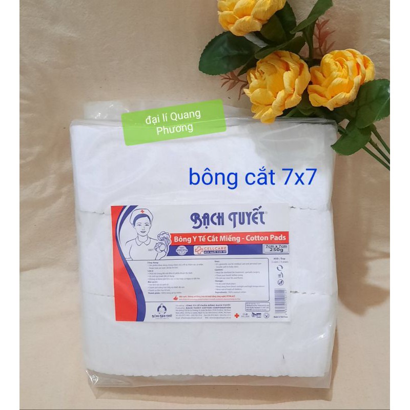 Bông cắt miếng Bông Bạch Tuyết gói 500g, nhiều size (khách mua từ 3 gói ib Shop gửi link)