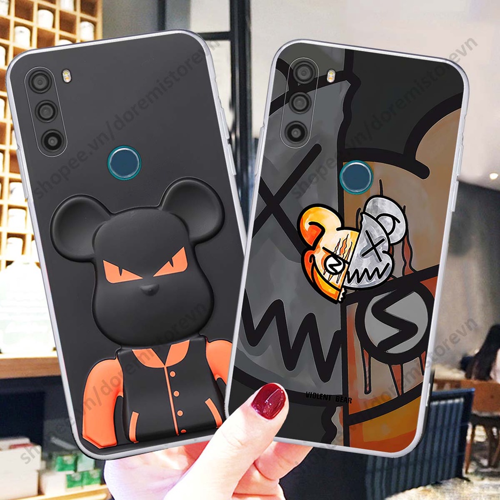Ốp lưng Vsmart Active 3 hình kaws, kith, bear brick nổi 3D phong cách độc đáo