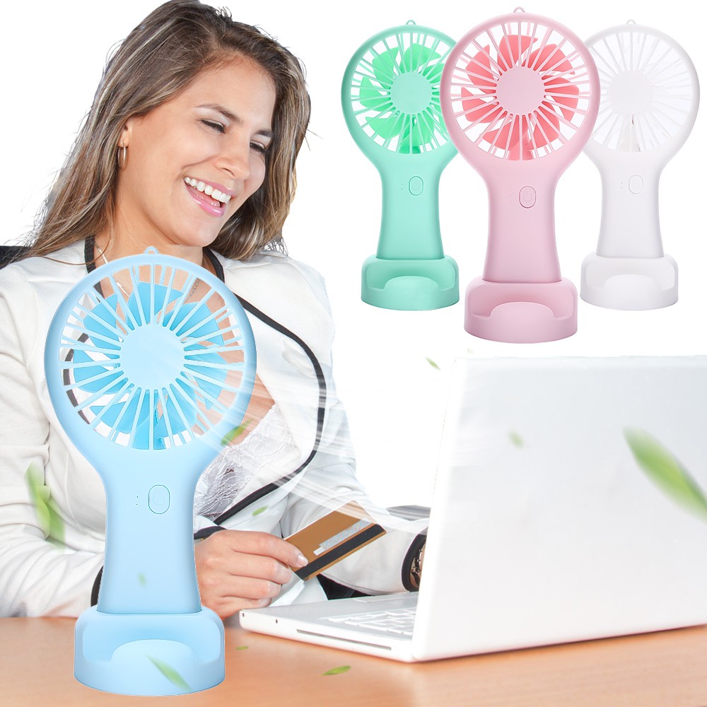 Quạt Mini Cầm Tay Thiết Kế Mới Sạc USB Siêu Yên Tĩnh Cho Học Sinh/Trẻ Em/ Làm Quà Tặng / Giá Đỡ Điện Thoại