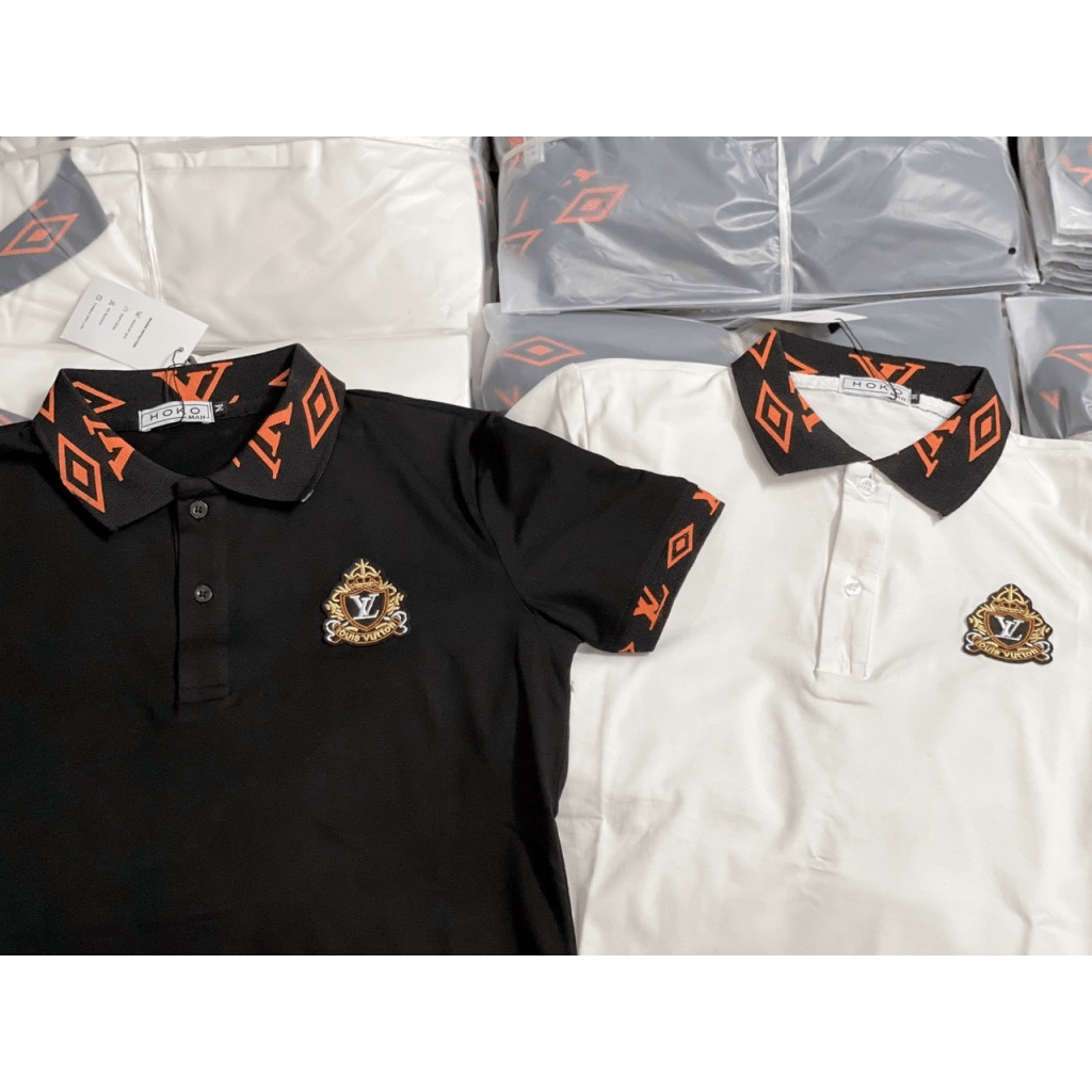 ÁO THUN NAM NAM CỔ BẺ PHỐI LOGO NGỰC ĐẸP SANG CHẤT LỪ